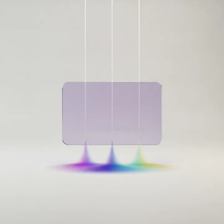 Abstract illustration: layered translucent panels