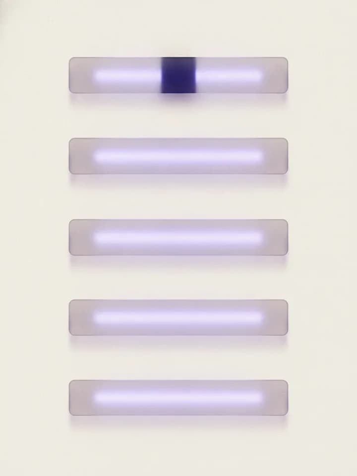 Abstract illustration: identical glass bars stacked evenly